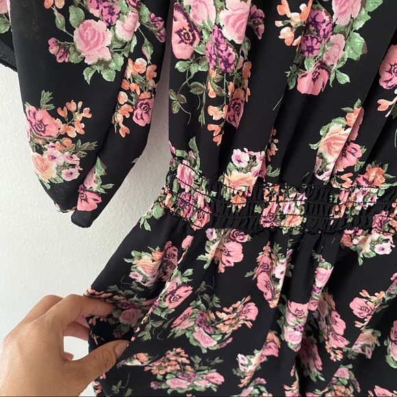 Rainbow Smocked Romper with Pockets - Picture 2 of 4